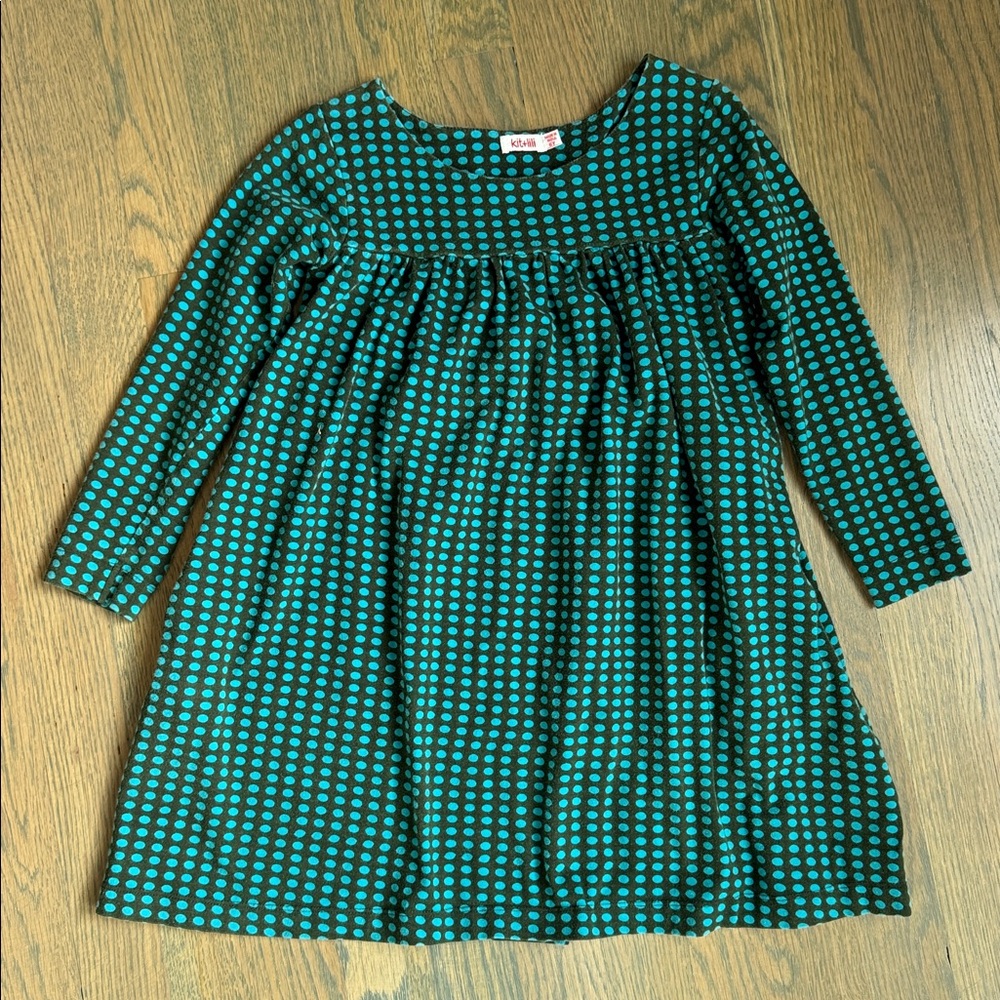 Kids Polka Dot Green Dress